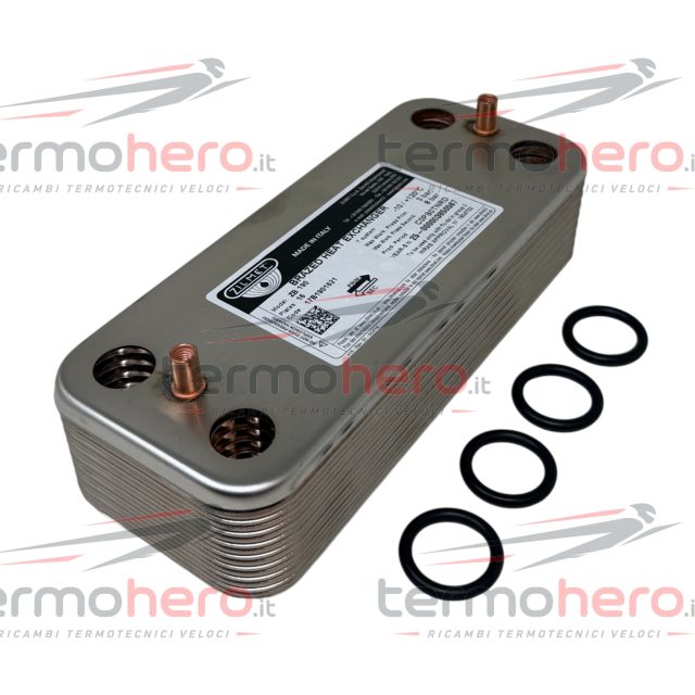Scambiatore sanitario a 16 piastre per caldaie Unical Estral CTFS 24 e Inkal CTFS 24 95262095