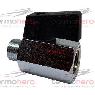 Valvola a sfera 1/4 maschio femmina per carico impianto, lunghezza 38 mm