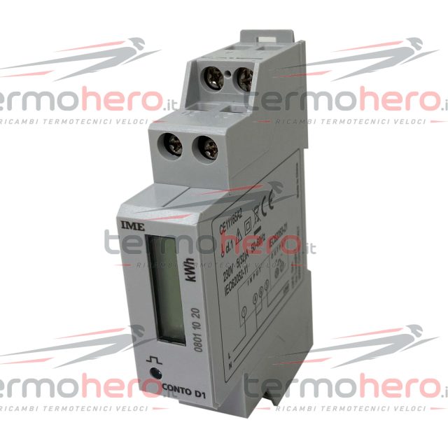 Contatore di energia attiva 230V 30A per barra DIN 1M Emmeti 07245360
