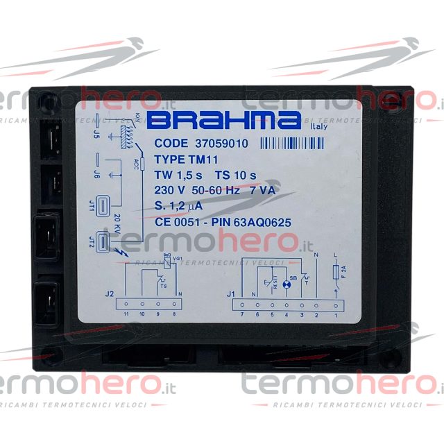 Scheda accensione quadro Brahma TM11 per caldaie e bruciatori Arca e Joannes 37059010